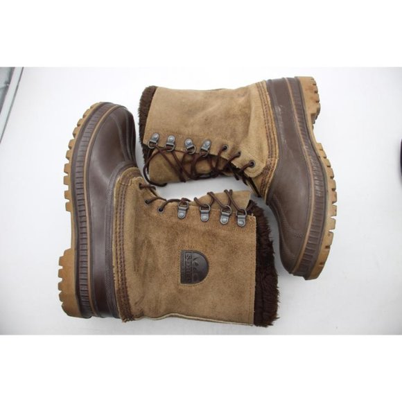 Sorel Kaufman Crusader Men's Size 9 Brown Suede Canada Winter Boots Made in USA - Picture 7 of 9